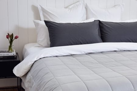 cotton percale sheets and quilt
