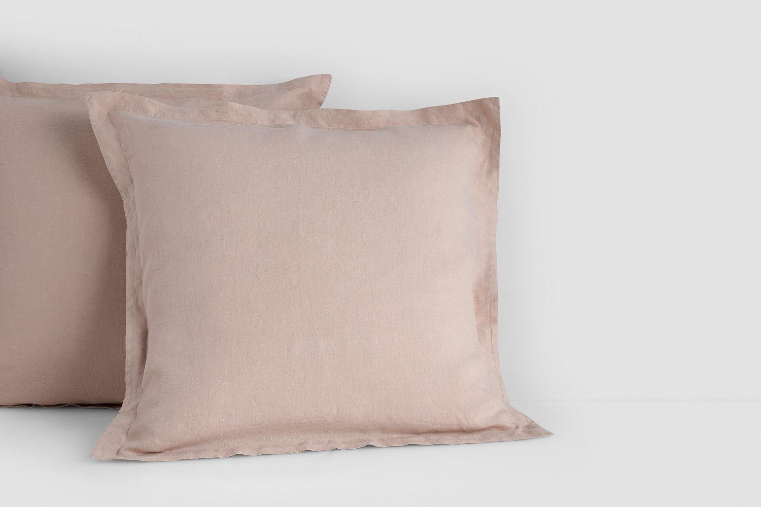linen euro pillow cases in blush