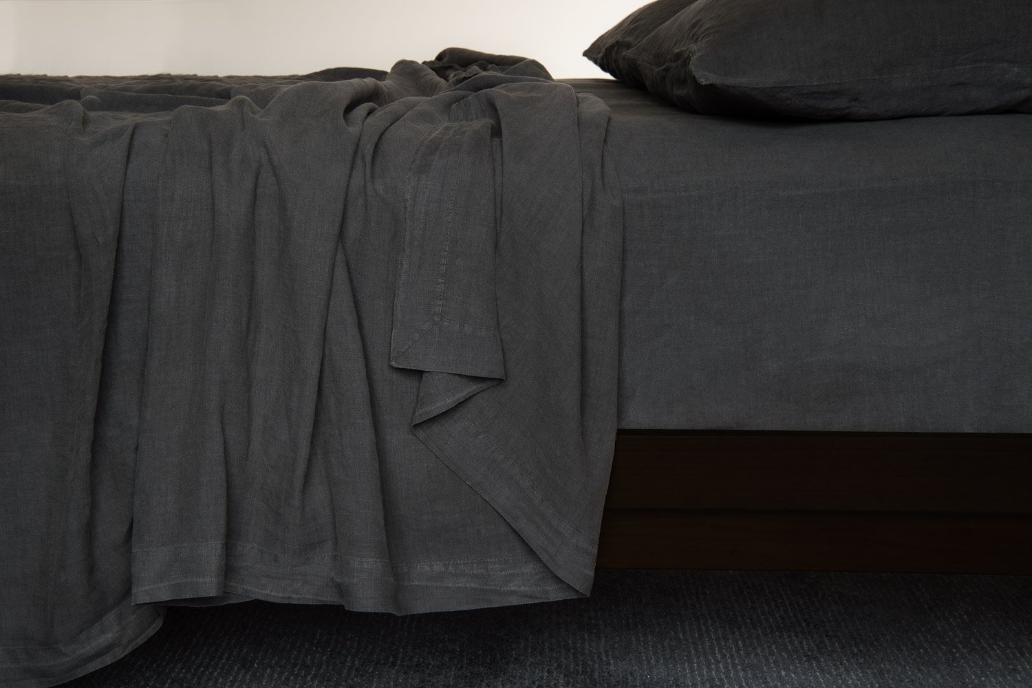 linen sheeting in charcoal colour