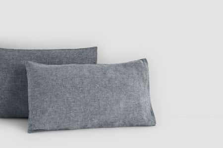 linen standard pillow cases in marl grey