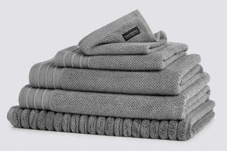 jacquard bath towels in grey colour