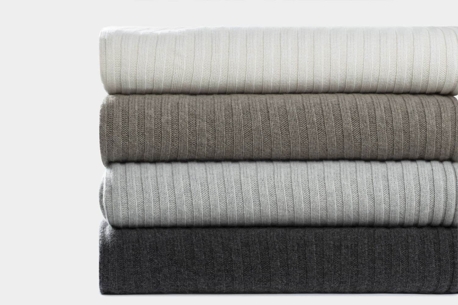 Wide Rib Luxurious Italian Pure Cashmere Blankets