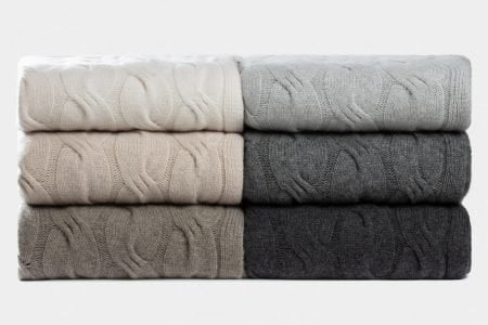 italian cashmere chunky cable throws
