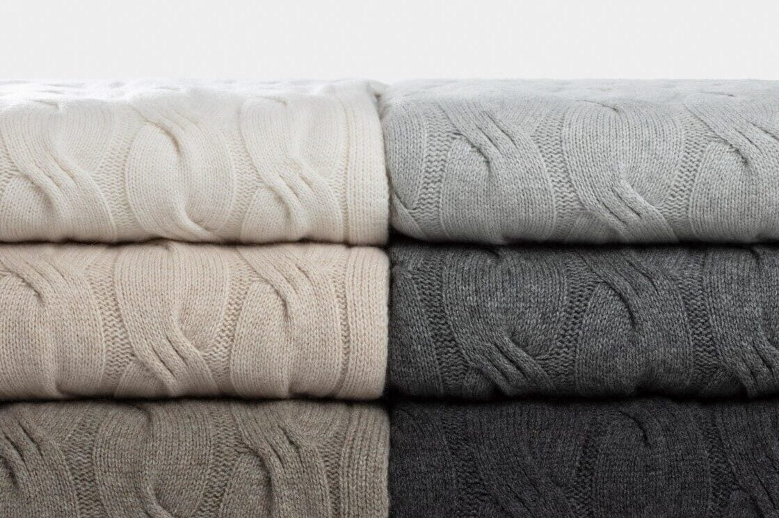 italian cashmere chunky cable throws