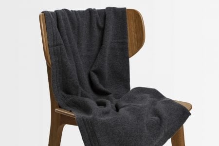 italian cashmere jersey throw in charcoal