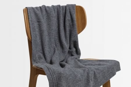 italian cashmere jersey throw in pale grey
