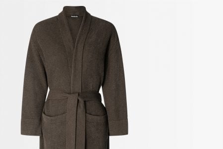 knitted bathrobe in chocolate colour
