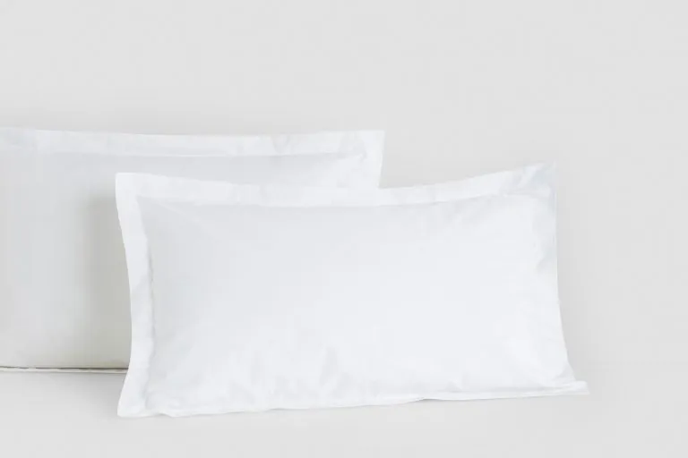 cotton percale tailored pillow cases in white