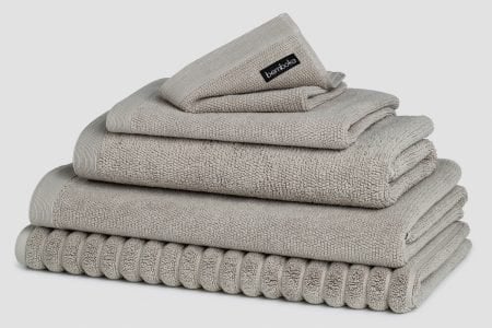 rib bath towels in linen colour