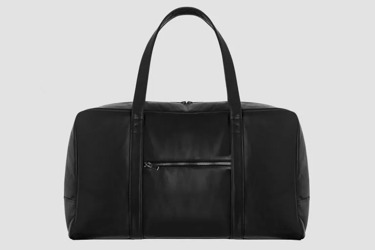 travel bag in black italian leather