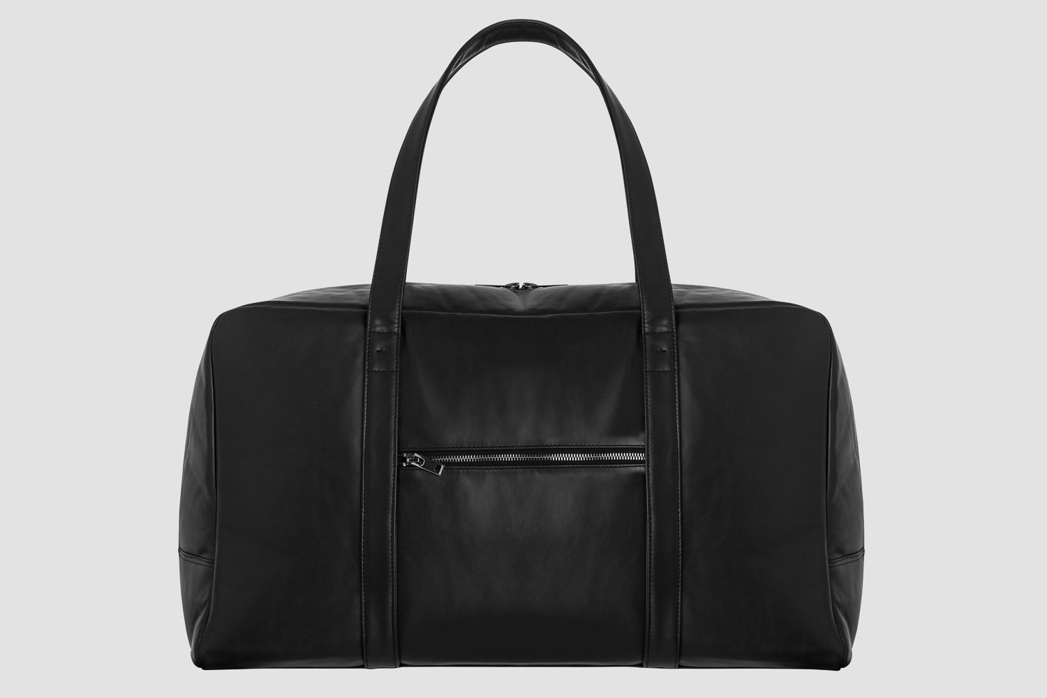 travel bag in black italian leather