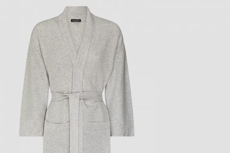 knitted bathrobe in oyster colour
