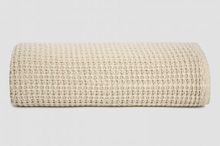 waffle blanket in wheat colour