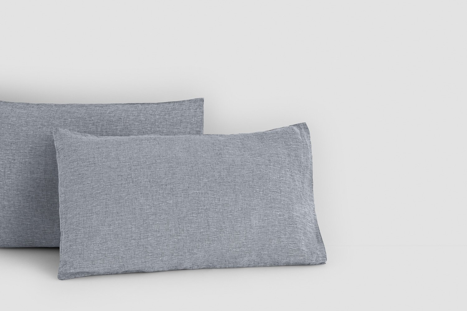 linen standard pillow cases in marl dove colour