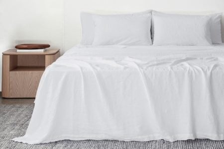 linen flat sheet in white colour