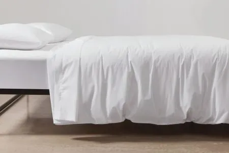 cotton percale duvet cover in white colour