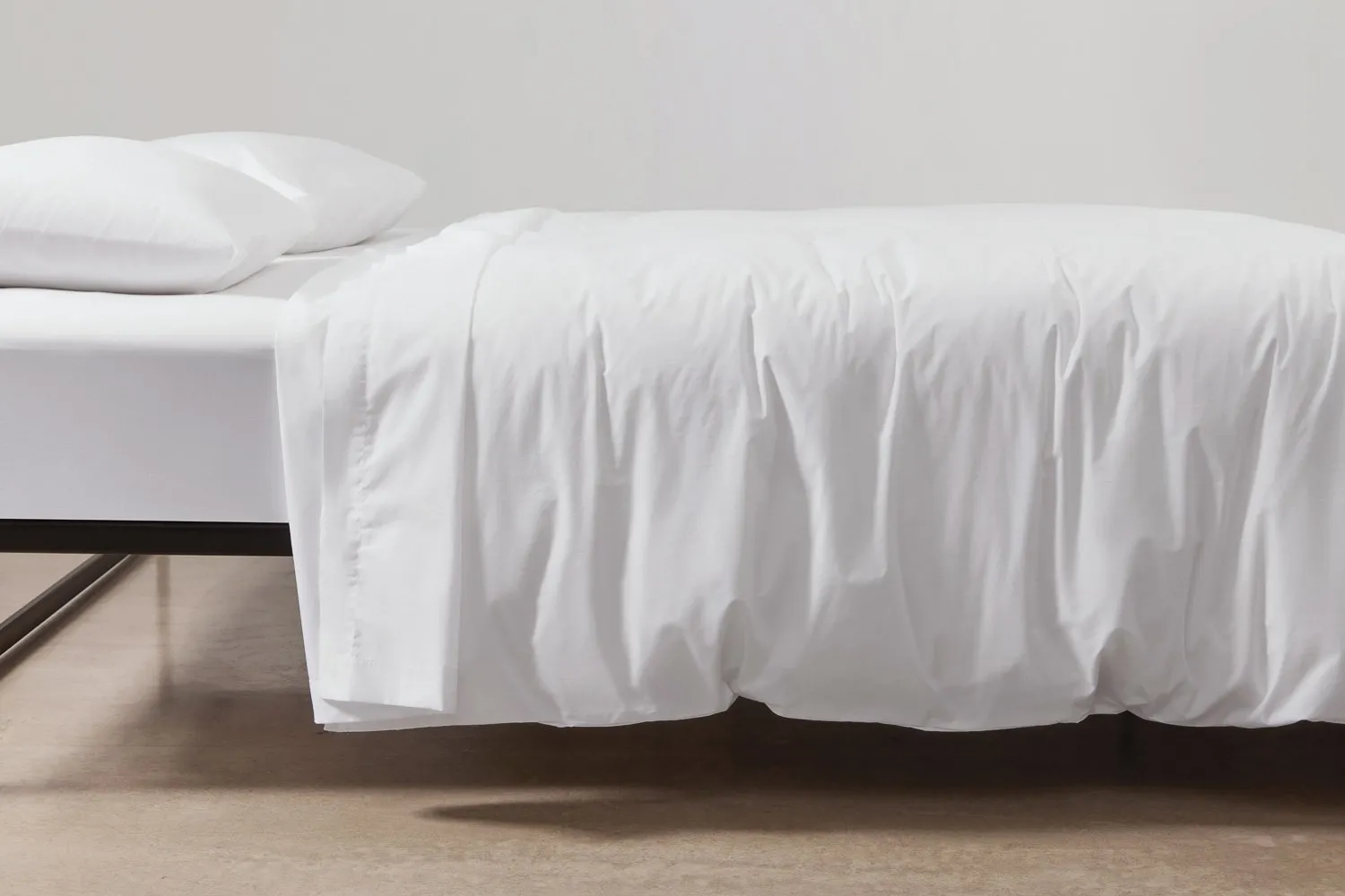 cotton percale duvet cover in white colour