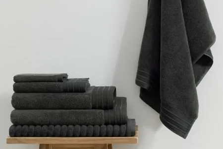 luxe towel in charcoal colour
