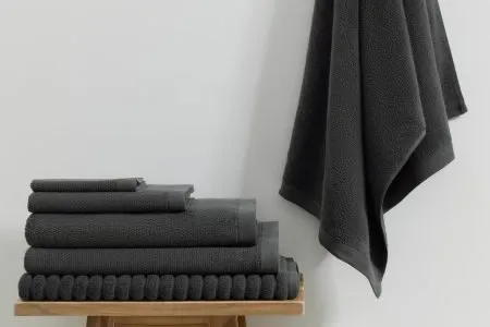 rib towel in charcoal colour