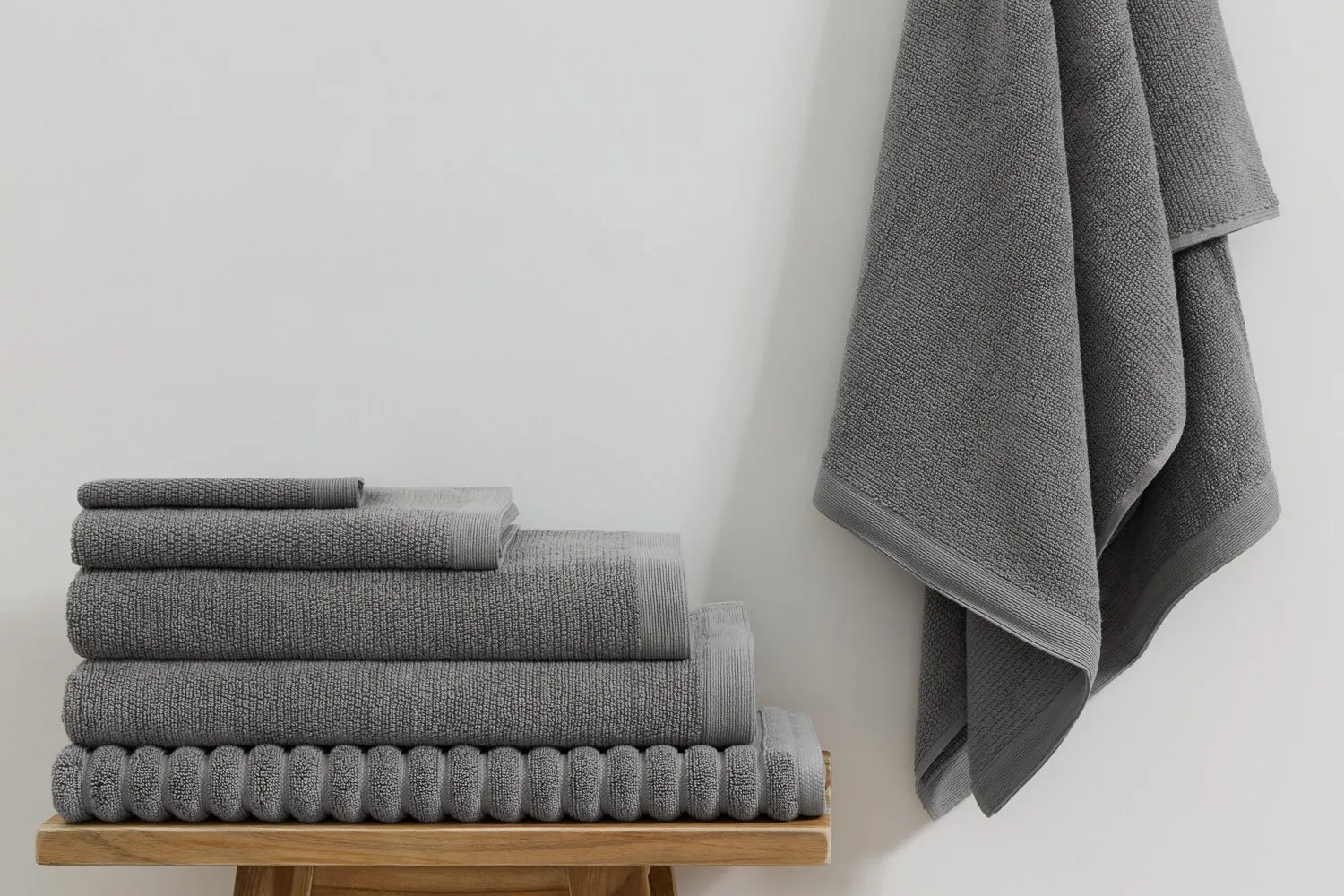 rib towel in grey colour