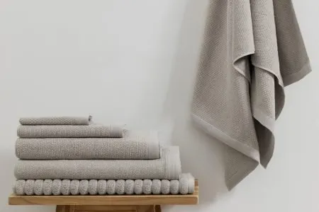 rib towel in linen colour