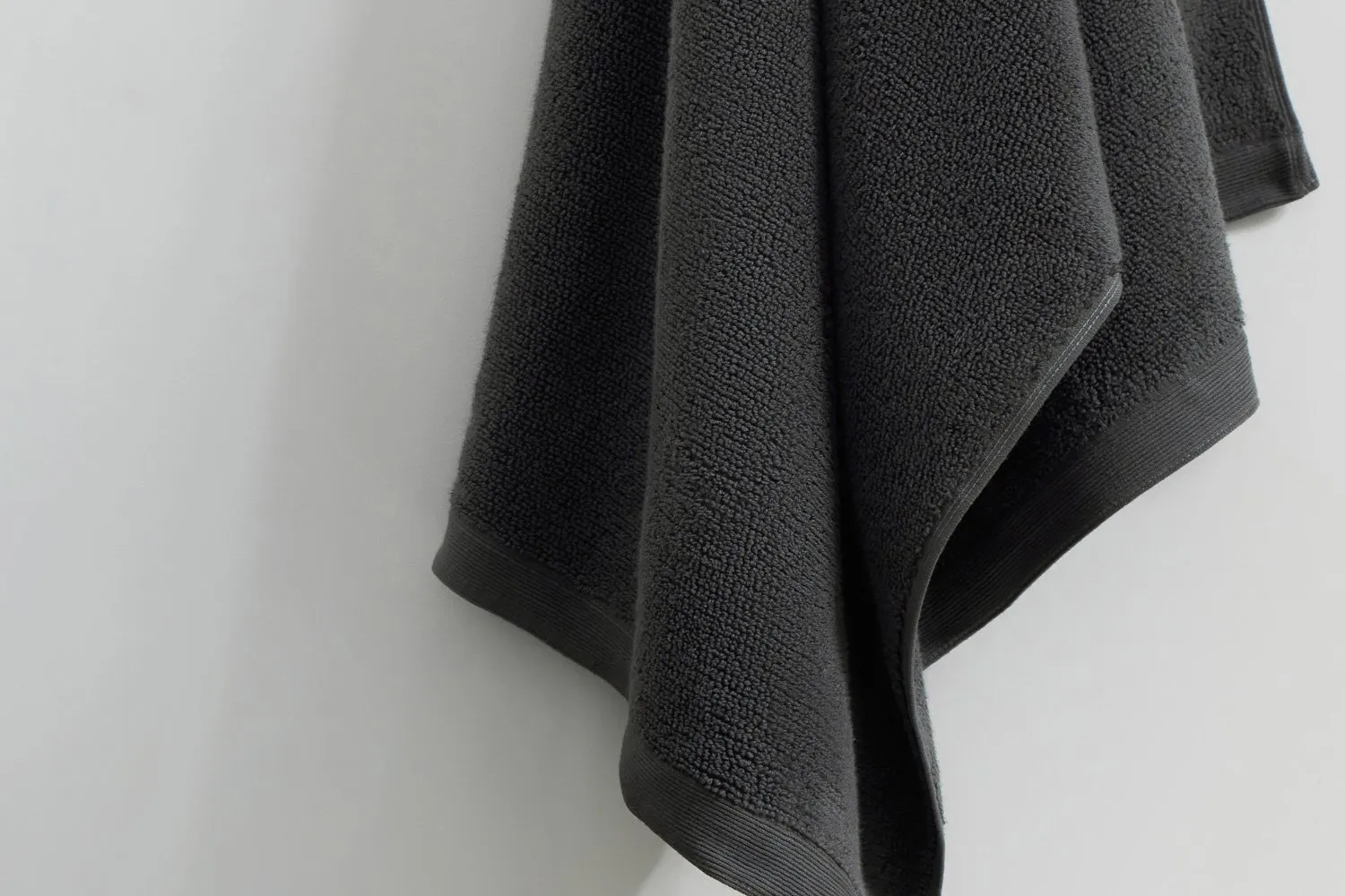 rib hand towel in charcoal colour