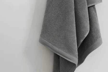 rib hand towel in grey colour