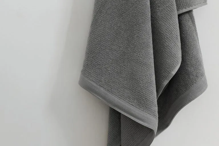 rib hand towel in grey colour