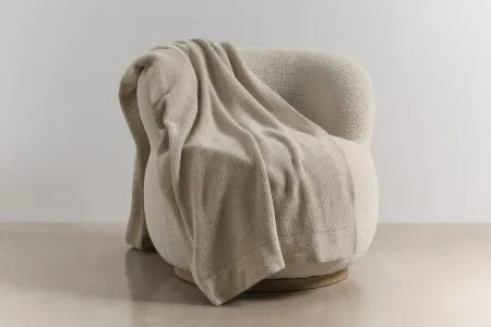 chain rib throw in wheat colour