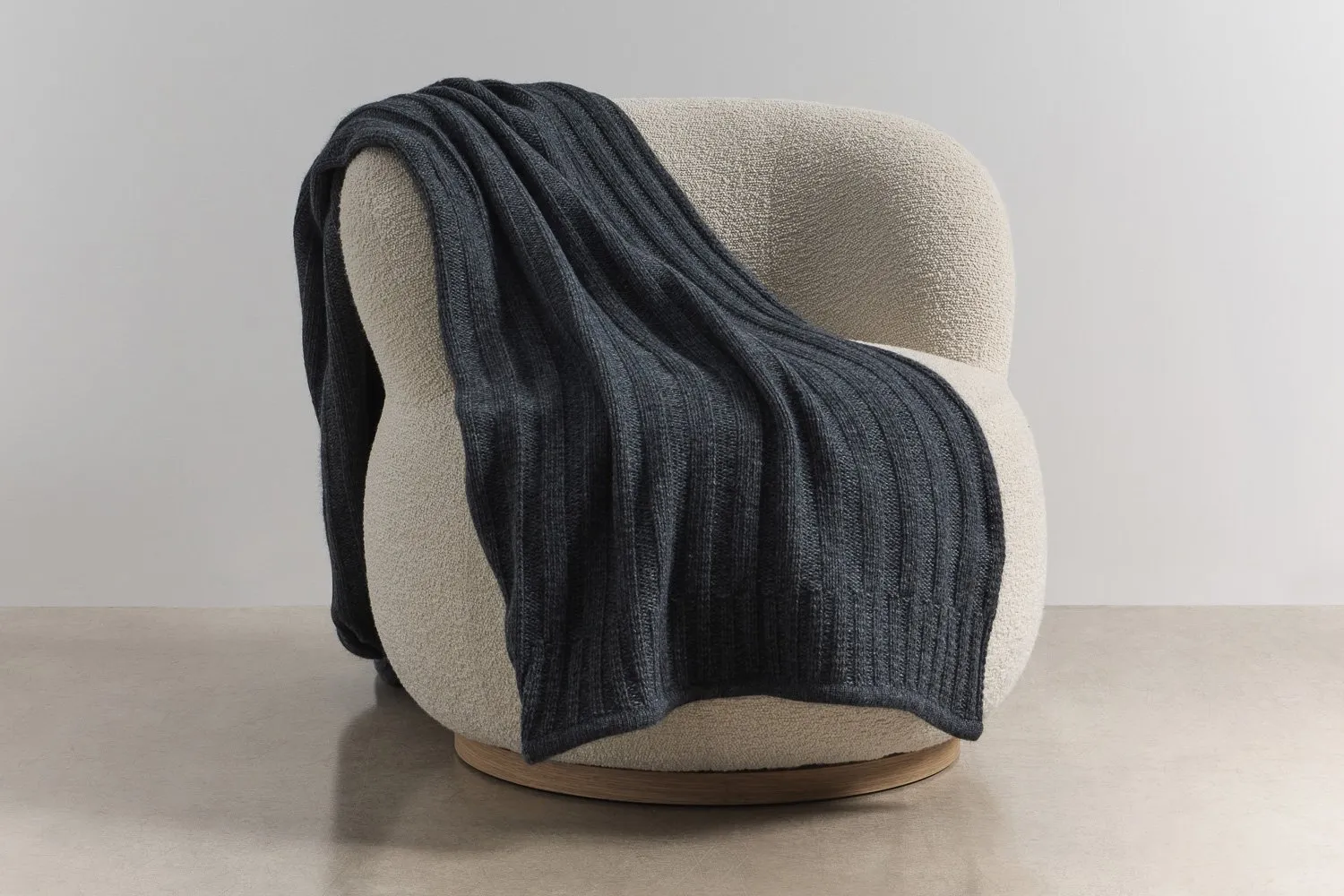 chunky rib throw in grey colour