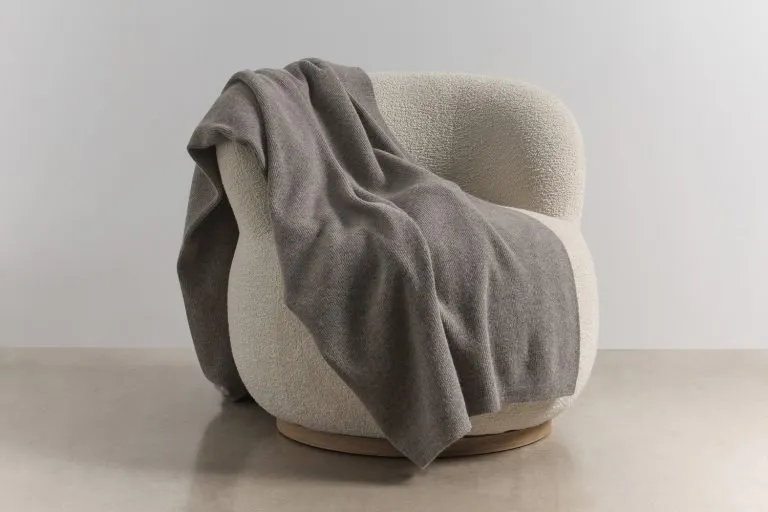 fine rib throw in mocha colour