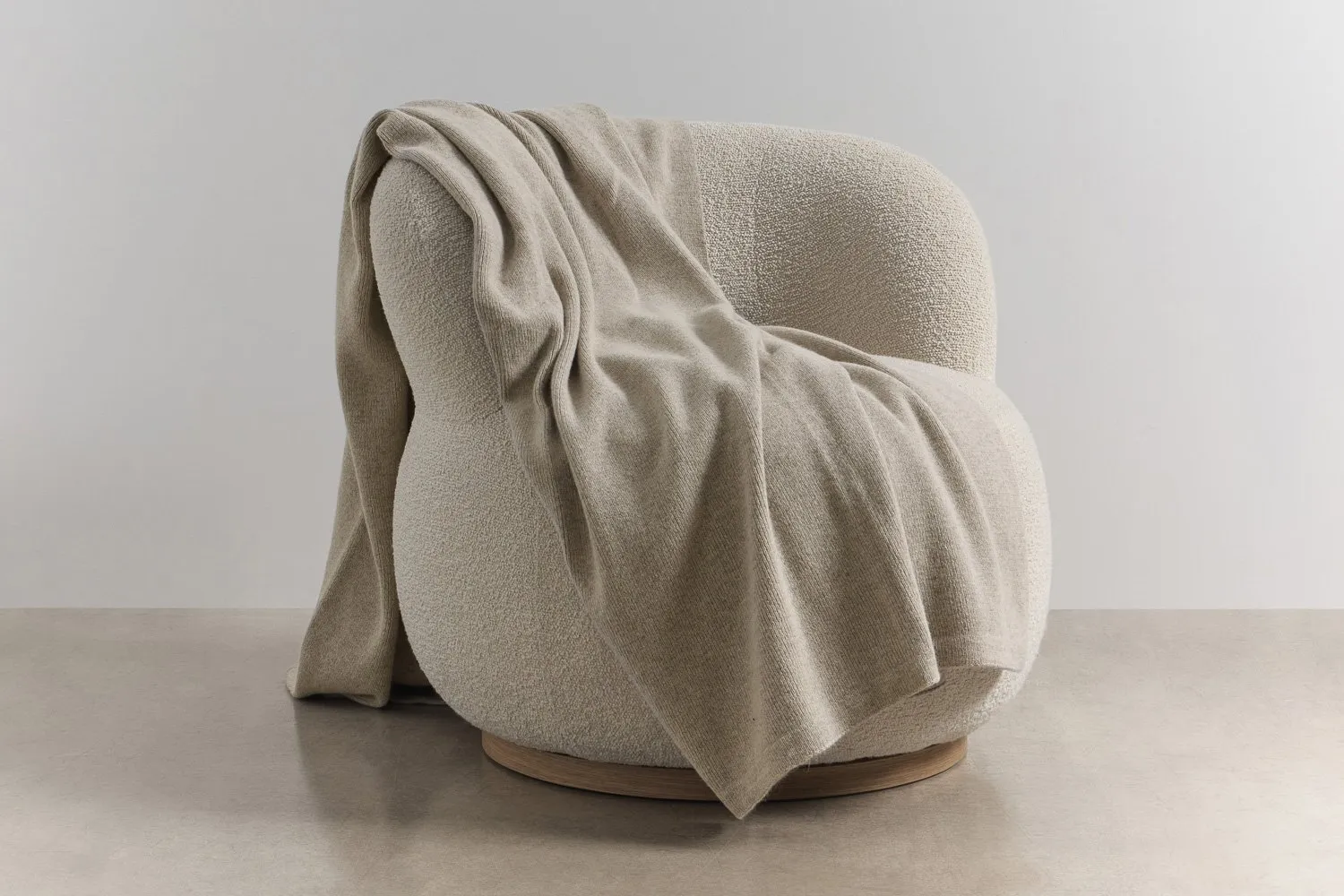 fine rib throw in wheat colour