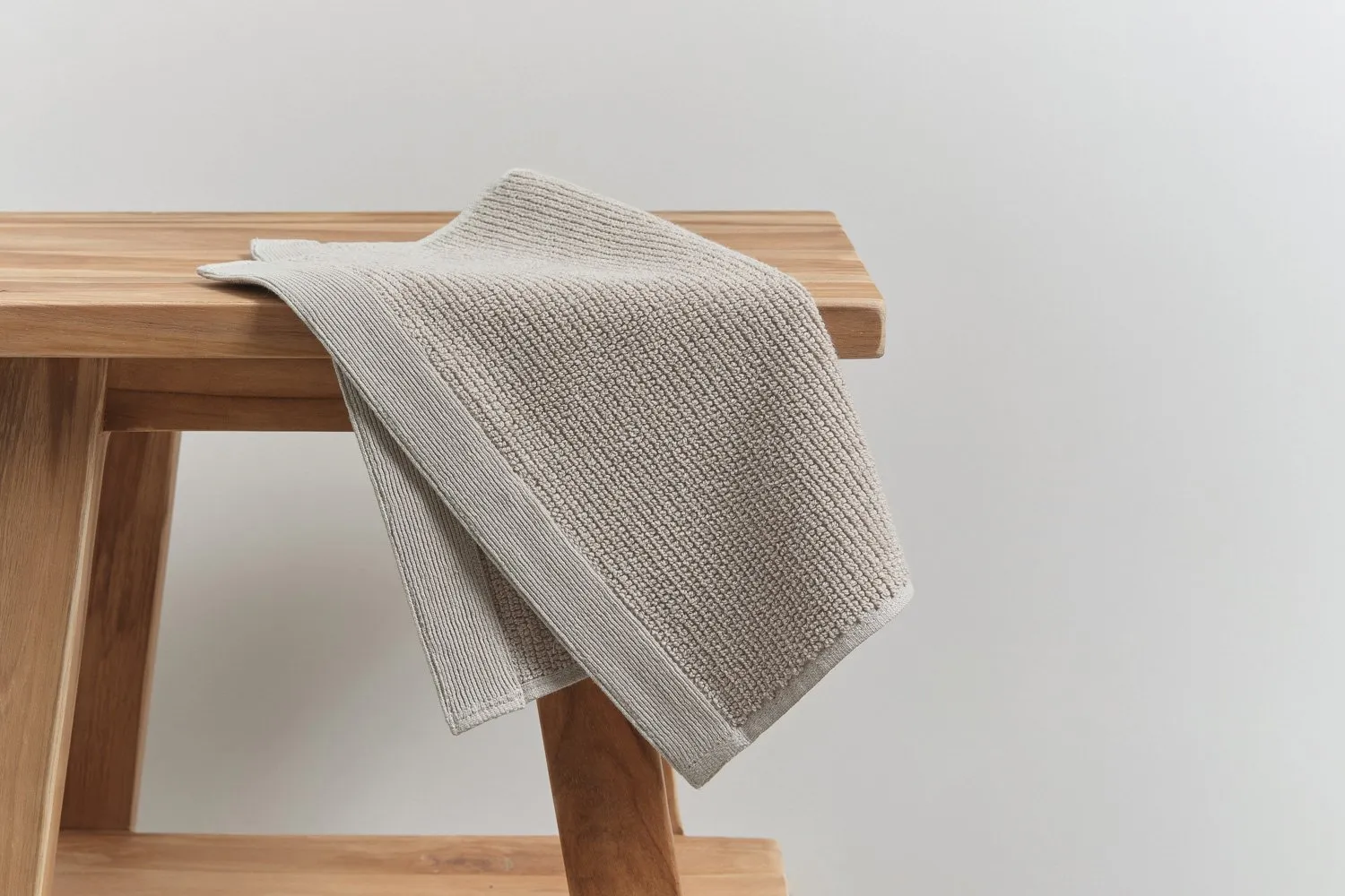 rib face washer in linen colour