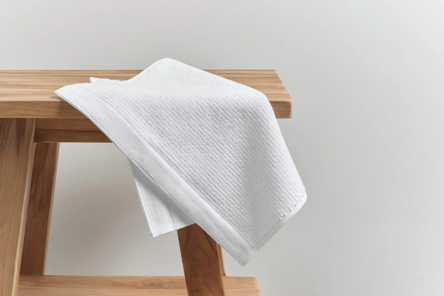rib face washer in white colour