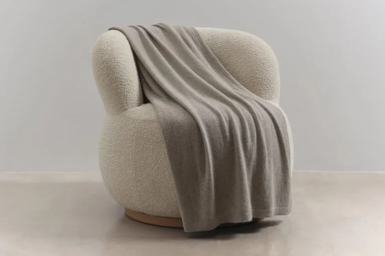 italian cashmere jersey throw in mocha