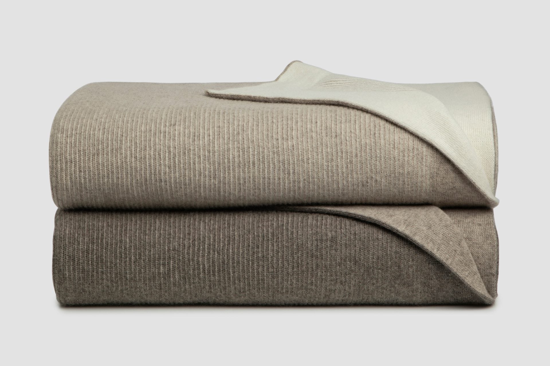 Bemboka reversible rib Angora and Merino wool blanket with subtle texture