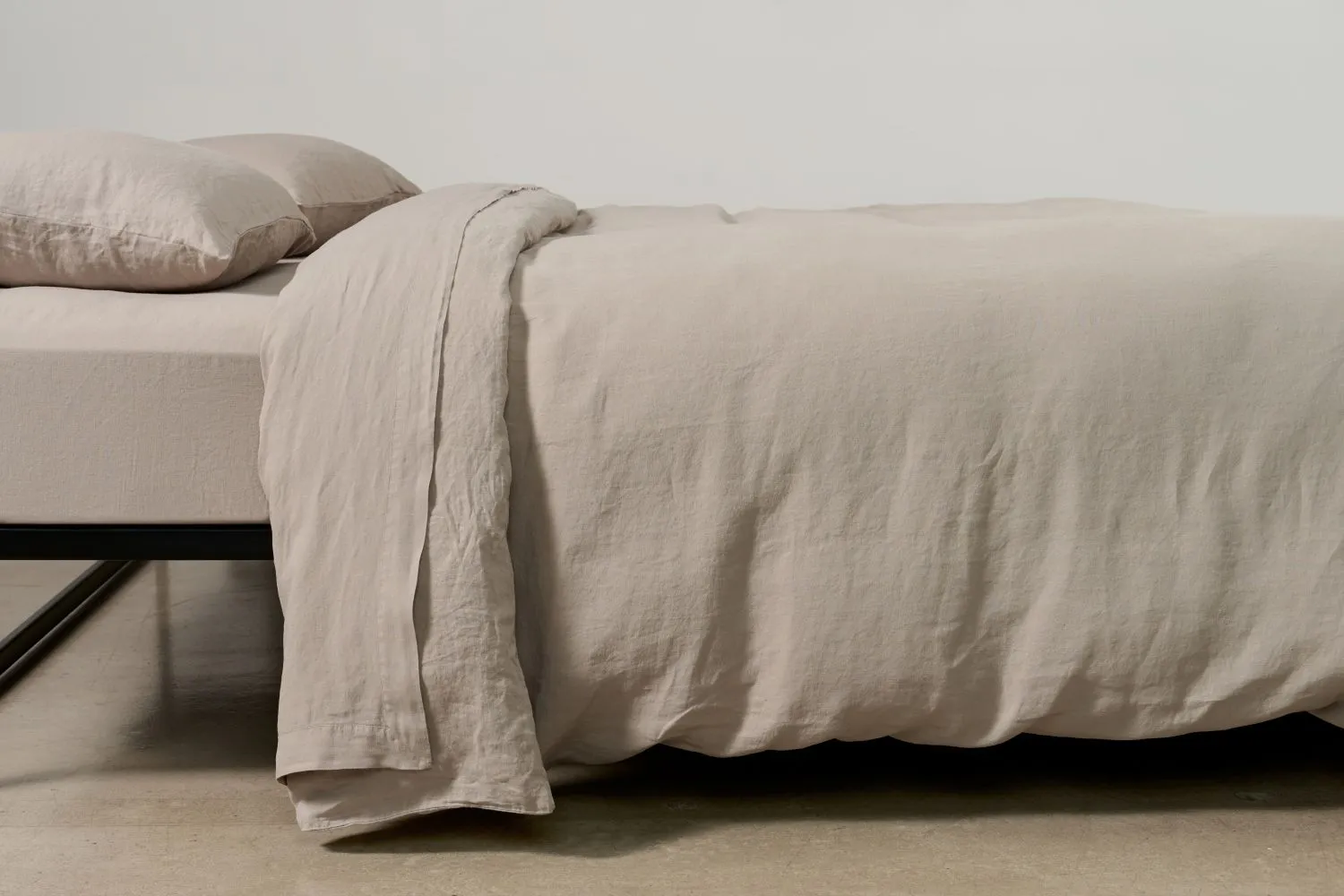 linen duvet cover in wheat colour