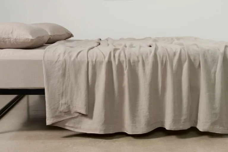 linen flat sheet in wheat colour
