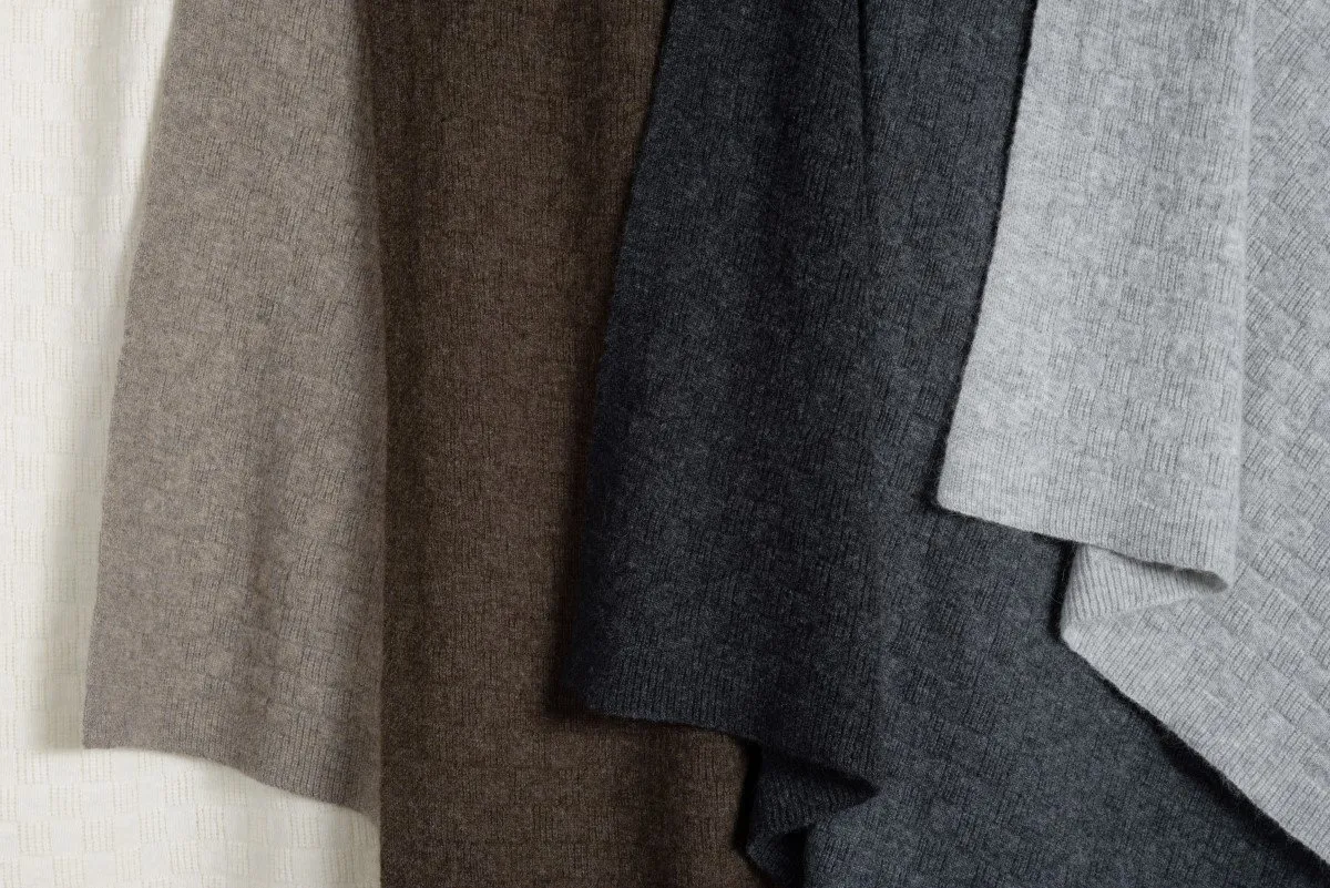 angora and merino wool light box throw